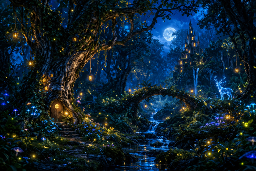 Fantasy Forest at Night